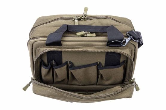 Savior Equipment Specialist Mini Range Bag in OD Green has compartments for accesories.